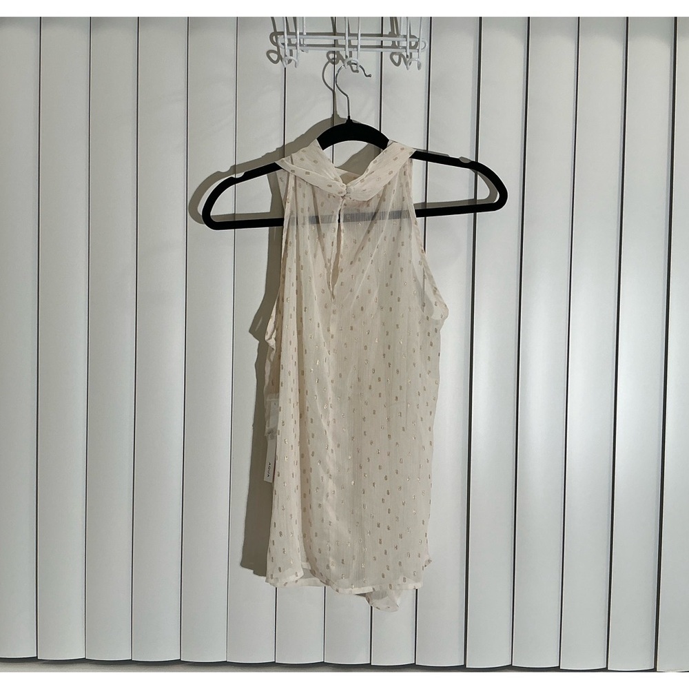 AQUA Metallic Dot Sheer Sleeveless Blouse - 100% Exclusive - Picture 4 of 5